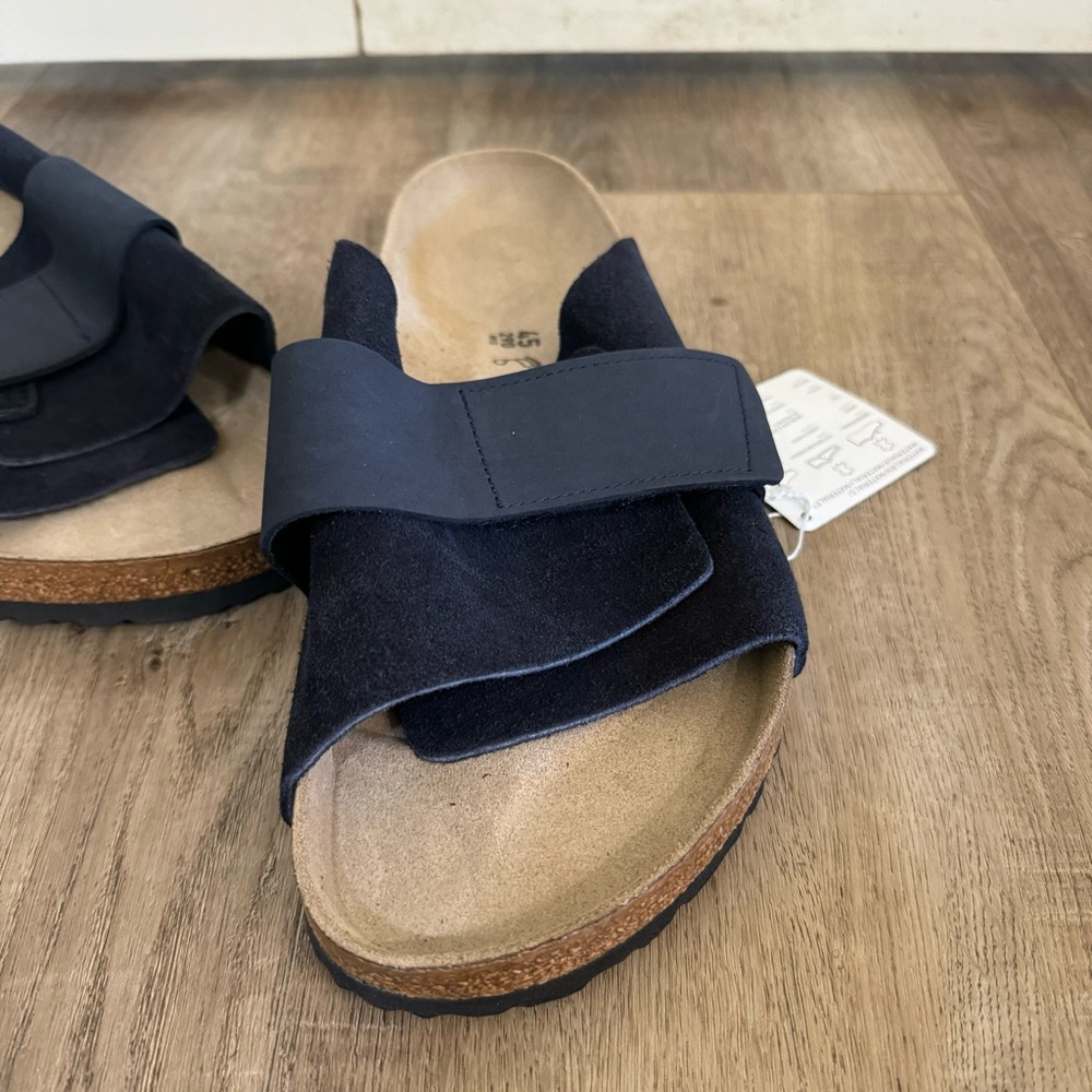 NWT Men's Navy Blue Suede Sandals Size EU 45 US 12 - Picture 3 of 5